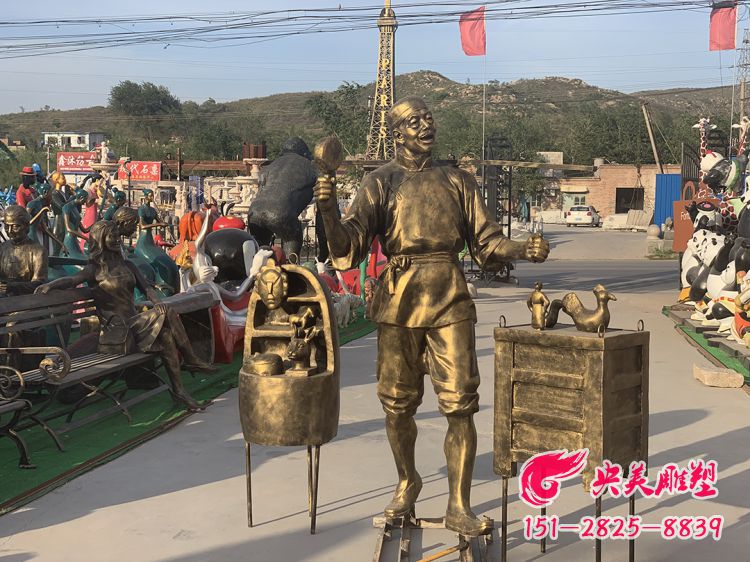 賣貨郎雕塑-玻璃鋼仿銅民俗人物賣貨郎情景雕塑小品圖片 賣貨郎雕塑-玻璃鋼仿銅民俗人物賣貨郎情景雕塑小品圖片
