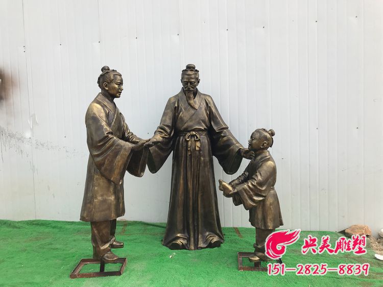 孔融讓梨雕塑-玻璃鋼仿銅典故人物情景雕塑圖片 孔融讓梨雕塑-玻璃鋼仿銅典故人物情景雕塑圖片