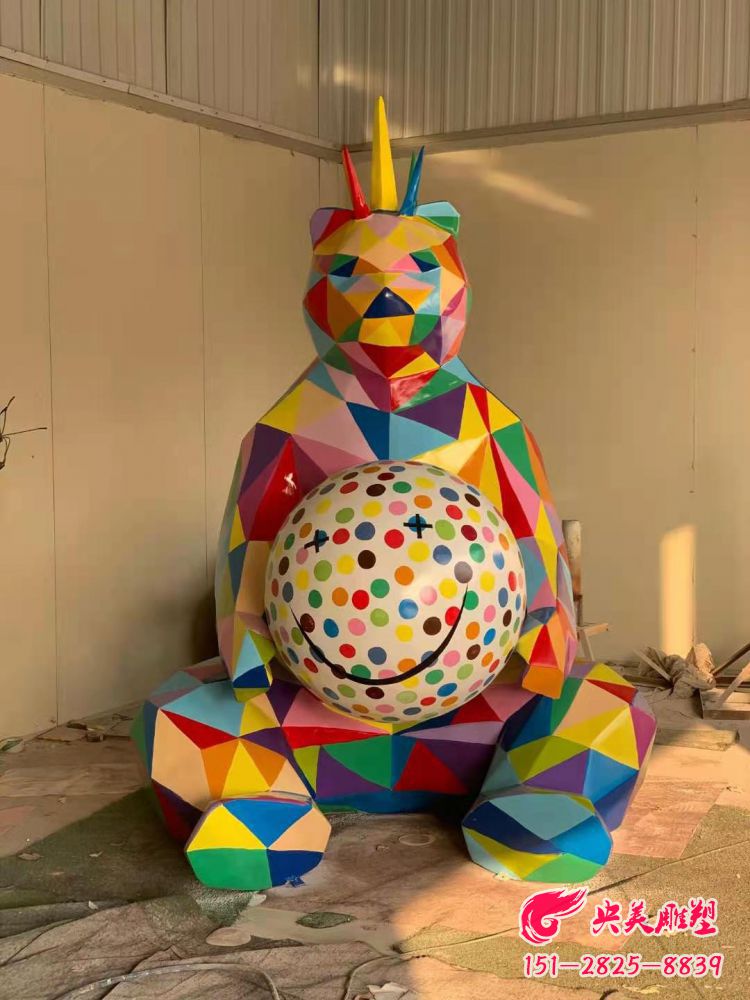 切面幾何熊-玻璃鋼幾何抽象動物雕塑熊圖片 切面幾何熊-玻璃鋼幾何抽象動物雕塑熊圖片