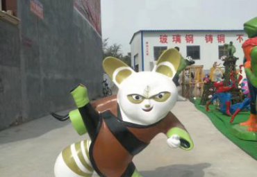 動漫浣熊雕塑-玻璃鋼動漫人物功夫熊貓之浣熊