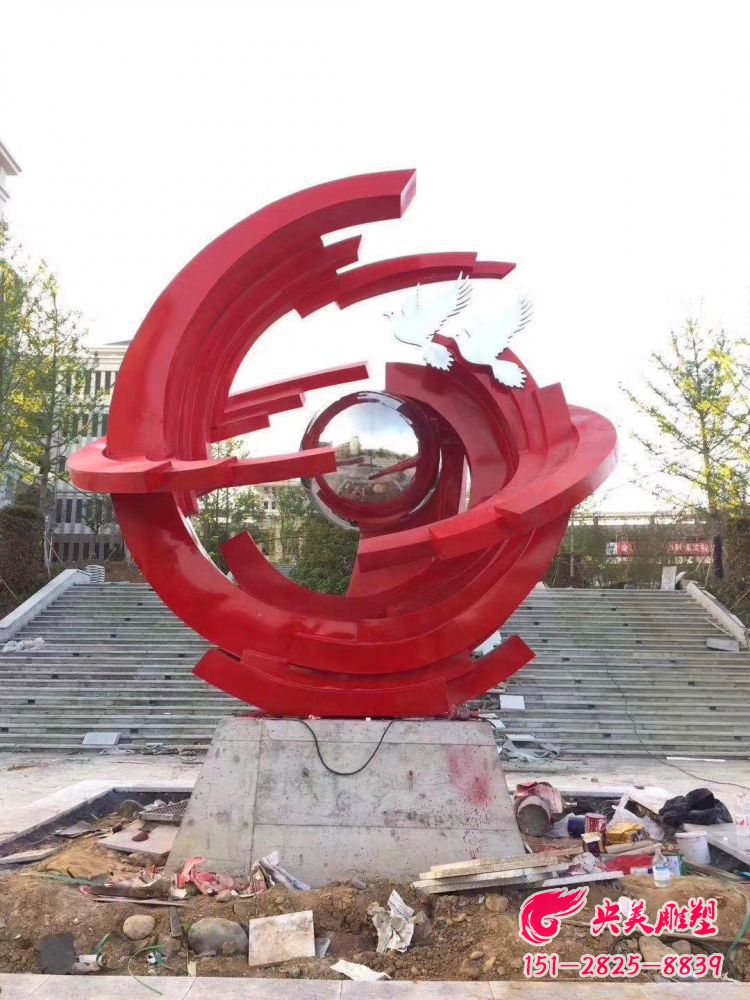 廣場景觀標識-不銹鋼球、鴿子創意景觀雕塑標識圖片 廣場景觀標識-不銹鋼球、鴿子創意景觀雕塑標識圖片