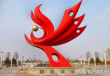 不銹鋼鳳凰雕塑-抽象標志建筑廣場城市景觀雕塑