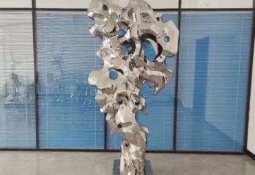 不銹鋼太湖石-大型抽象假山石庭院園林廣場商業辦公景觀雕塑