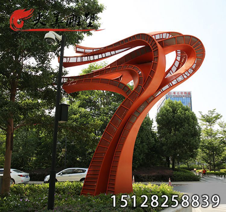 不銹鋼抽象雕塑-大型城市地標景觀廣場標志性雕塑圖片