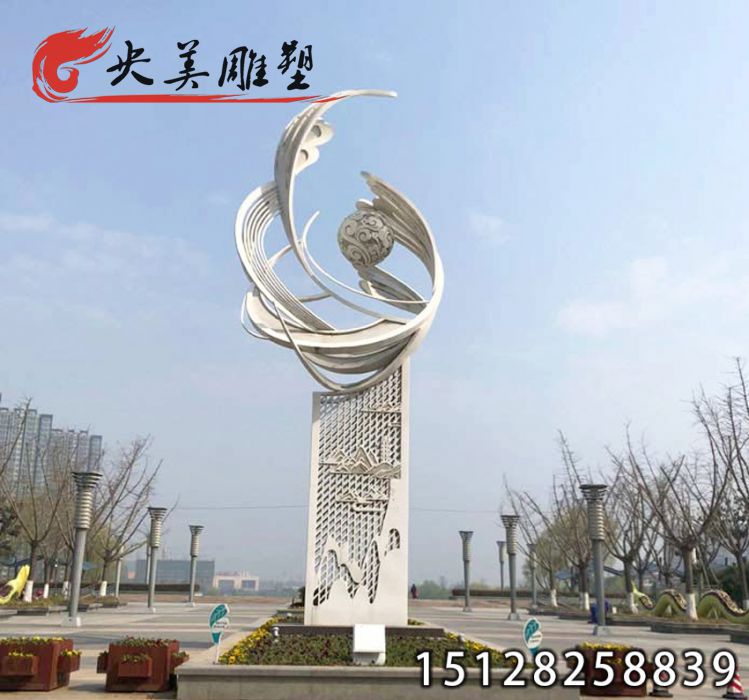 不銹鋼地標雕塑-大型標志性城市廣場景觀雕塑圖片 不銹鋼地標雕塑-大型標志性城市廣場景觀雕塑圖片