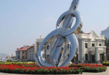 不銹鋼大提琴雕塑-城市戶外廣場音樂學院標志性雕塑