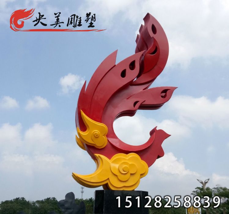 不銹鋼鳳凰雕塑-大型城市廣場景觀抽象鳳凰雕塑圖片 不銹鋼鳳凰雕塑-大型城市廣場景觀抽象鳳凰雕塑圖片