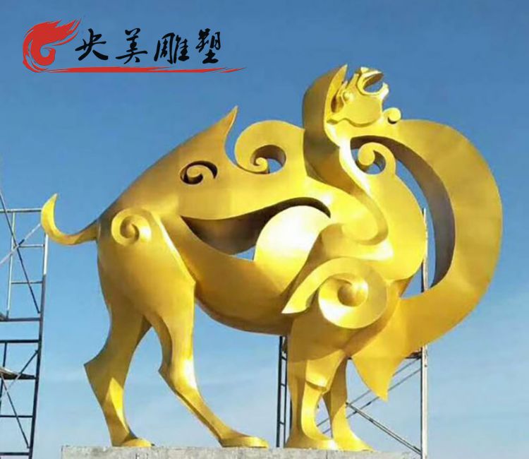 廣場不銹鋼抽象噴漆駱駝雕塑圖片 廣場不銹鋼抽象噴漆駱駝雕塑圖片