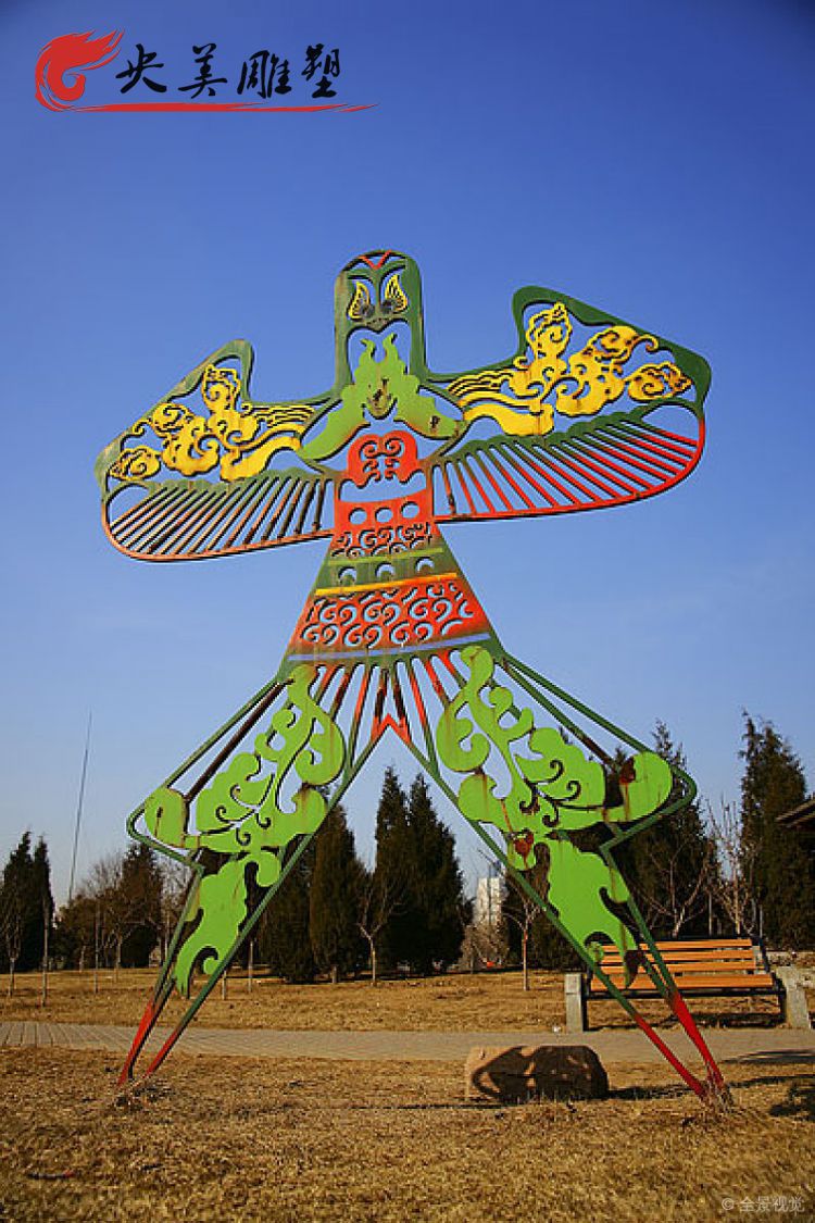 園林不銹鋼剪影彩繪風箏雕塑圖片 園林不銹鋼剪影彩繪風箏雕塑圖片