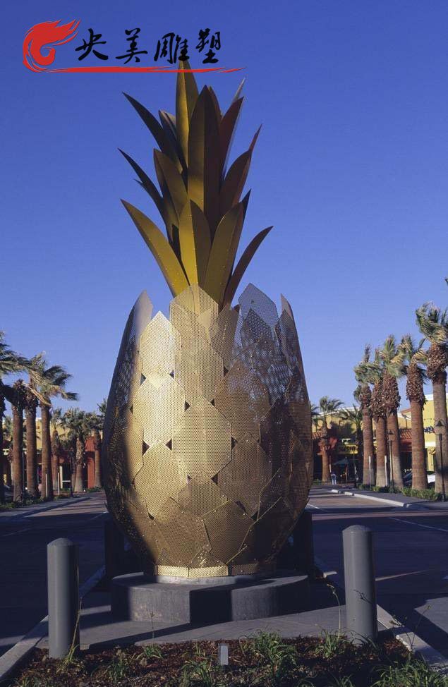 園林不銹鋼抽象菠蘿雕塑圖片 園林不銹鋼抽象菠蘿雕塑圖片