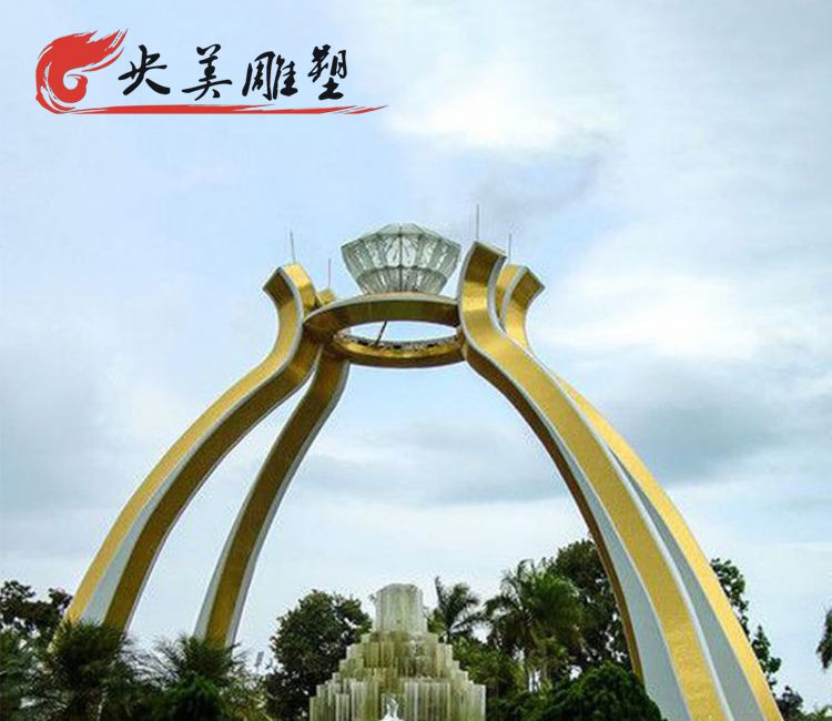 園林不銹鋼鉆戒拱門雕塑圖片 園林不銹鋼鉆戒拱門雕塑圖片