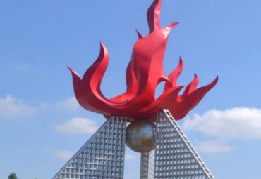 廣場不銹鋼抽象火苗雕塑