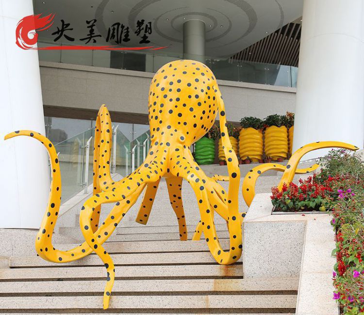 廣場戶外擺放玻璃鋼彩繪章魚雕塑圖片 廣場戶外擺放玻璃鋼彩繪章魚雕塑圖片