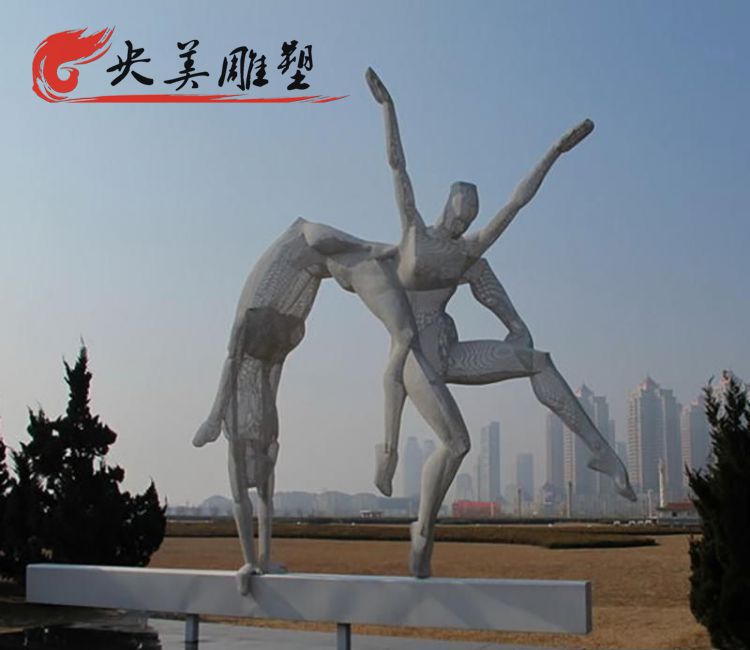 公園擺放不銹鋼抽象藝術體操人物雕塑圖片 公園擺放不銹鋼抽象藝術體操人物雕塑圖片