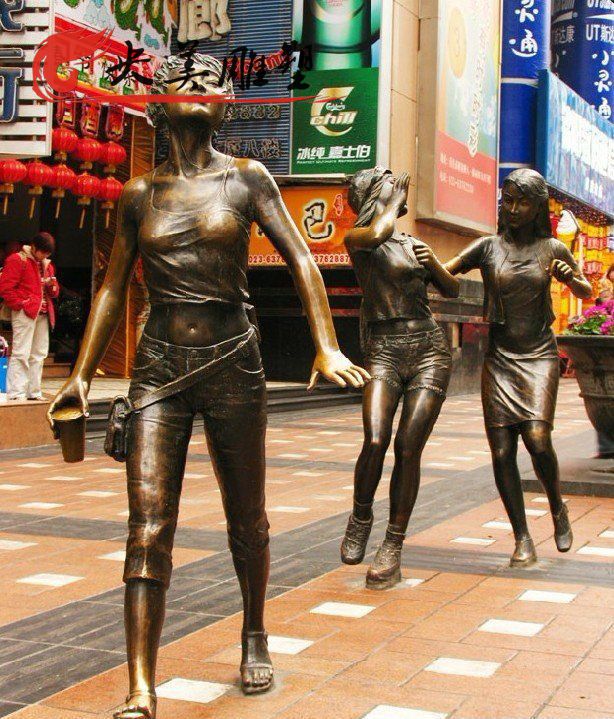 廣場擺放女孩銅雕圖片 廣場擺放女孩銅雕圖片