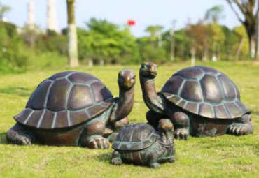 公園玻璃鋼仿銅烏龜雕塑