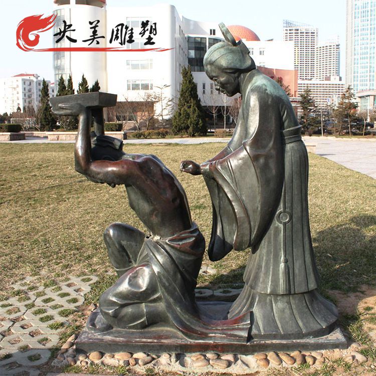 公園擺放岳母刺字銅雕圖片 公園擺放岳母刺字銅雕圖片
