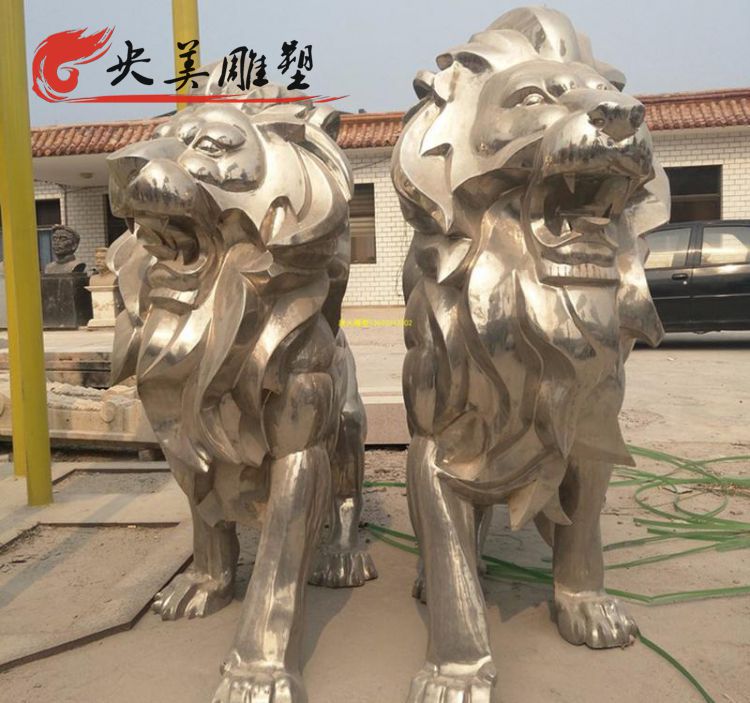 公園不銹鋼獅子雕塑圖片 公園不銹鋼獅子雕塑圖片