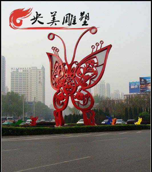 廣場不銹鋼鏤空蝴蝶雕塑圖片 廣場不銹鋼鏤空蝴蝶雕塑圖片