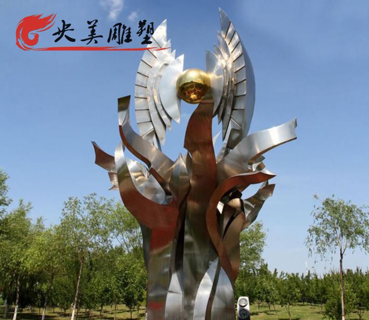 廣場不銹鋼抽象火苗雕塑圖片 廣場不銹鋼抽象火苗雕塑圖片