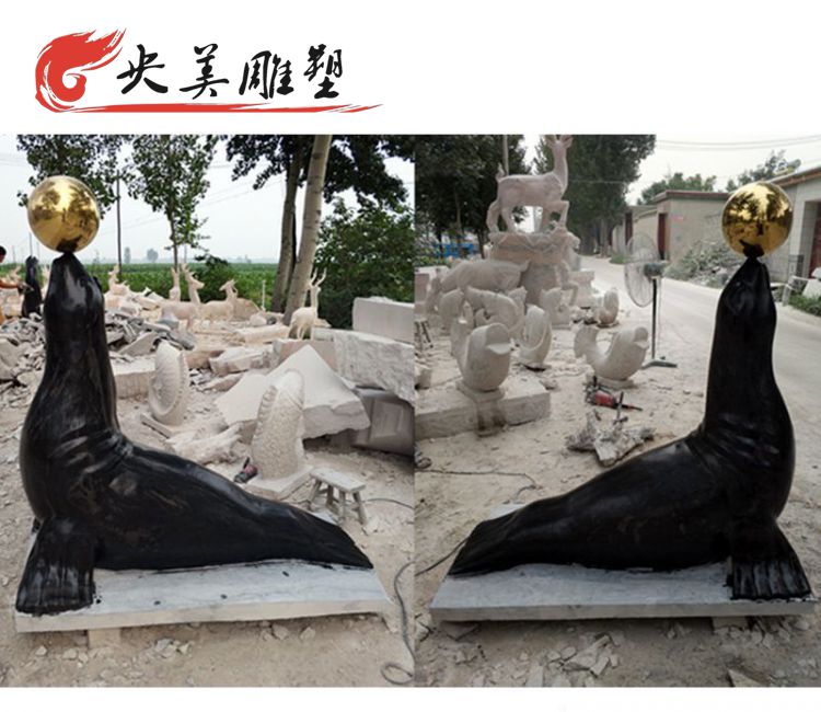 海洋館擺放玻璃鋼海豹雕塑圖片 海洋館擺放玻璃鋼海豹雕塑圖片