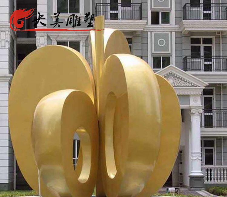 小區擺放玻璃鋼抽象蘋果雕塑圖片 小區擺放玻璃鋼抽象蘋果雕塑圖片