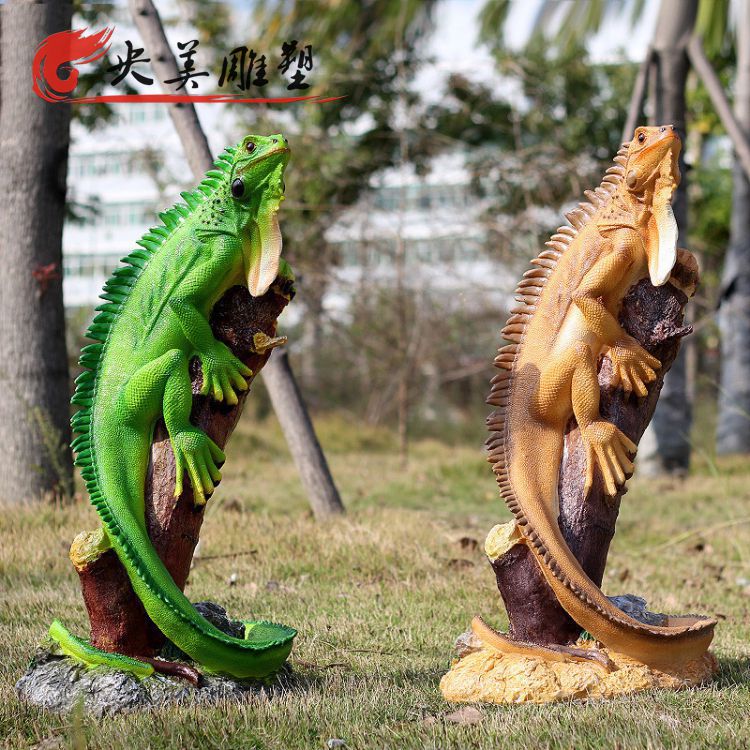 景區擺放玻璃鋼仿真蜥蜴動物雕塑圖片 景區擺放玻璃鋼仿真蜥蜴動物雕塑圖片