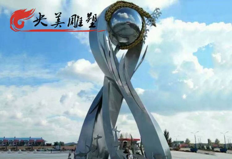 廣場不銹鋼抽象水稻雕塑圖片 廣場不銹鋼抽象水稻雕塑圖片