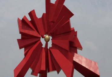 廣場擺放不銹鋼抽象標志景觀雕塑 