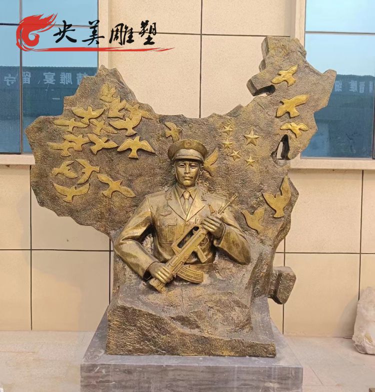玻璃鋼仿銅保衛和平浮雕和平鴿解放軍景觀雕塑圖片 玻璃鋼仿銅保衛和平浮雕和平鴿解放軍景觀雕塑圖片