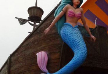 公園玻璃鋼創意美人魚裝飾擺件