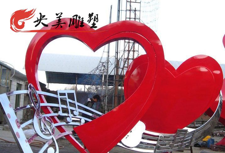 廣場創意音符玻璃鋼愛心景觀雕塑圖片 廣場創意音符玻璃鋼愛心景觀雕塑圖片
