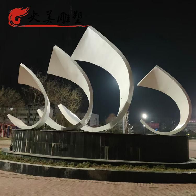 抽象不銹鋼船帆雕塑小區(qū)廣場擺件圖片 抽象不銹鋼船帆雕塑小區(qū)廣場擺件圖片