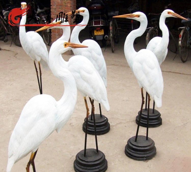 仿真動物景觀水景擺件白鷺雕塑圖片 仿真動物景觀水景擺件白鷺雕塑圖片