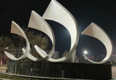 抽象不銹鋼船帆雕塑小區廣場擺件