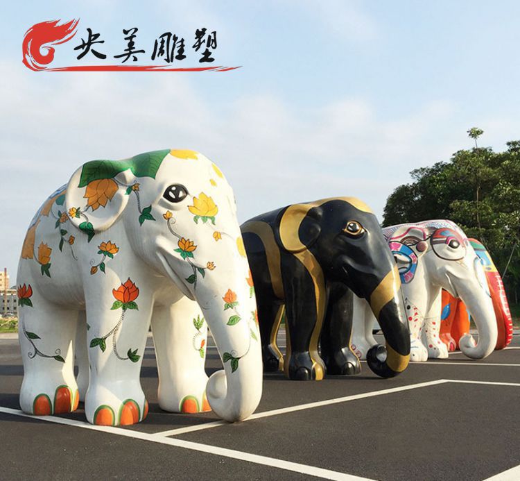 園林玻璃鋼卡通彩繪景觀大象雕塑圖片 園林玻璃鋼卡通彩繪景觀大象雕塑圖片
