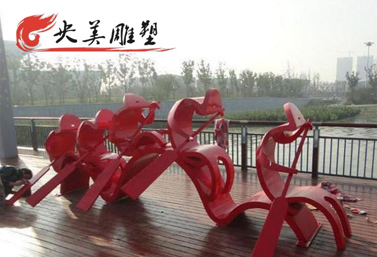 公園擺放不銹鋼抽象劃船人物雕塑圖片 公園擺放不銹鋼抽象劃船人物雕塑圖片