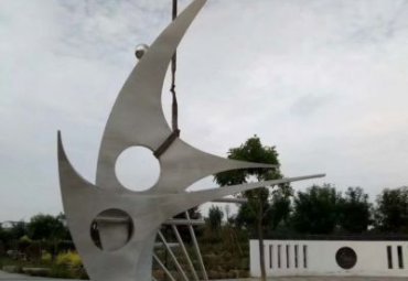 公園廣場擺放不銹鋼帆標識景觀雕塑