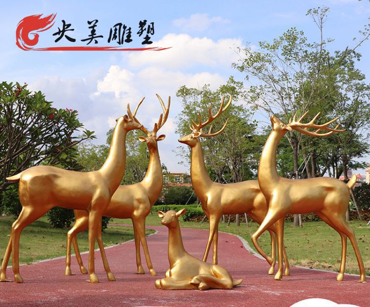 玻璃鋼梅花鹿景區園林動物裝飾擺件圖片 玻璃鋼梅花鹿景區園林動物裝飾擺件圖片