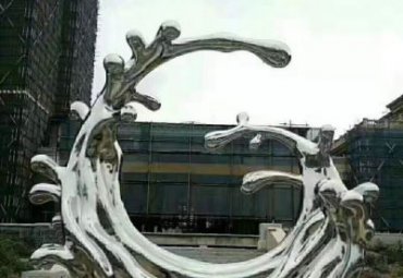 不銹鋼創意鏡面海浪浪花雕塑