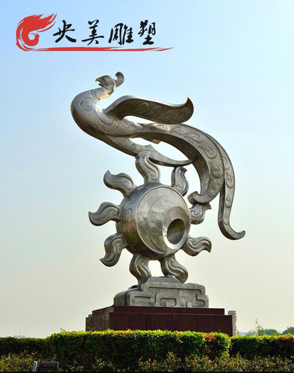 廣場不銹鋼抽象鳳凰景觀雕塑圖片 廣場不銹鋼抽象鳳凰景觀雕塑圖片
