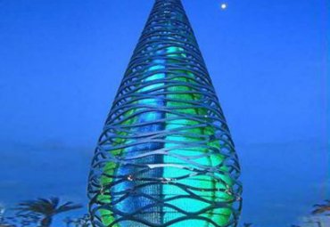 廣場擺放創意不銹鋼鏤空燈光水滴造型雕塑