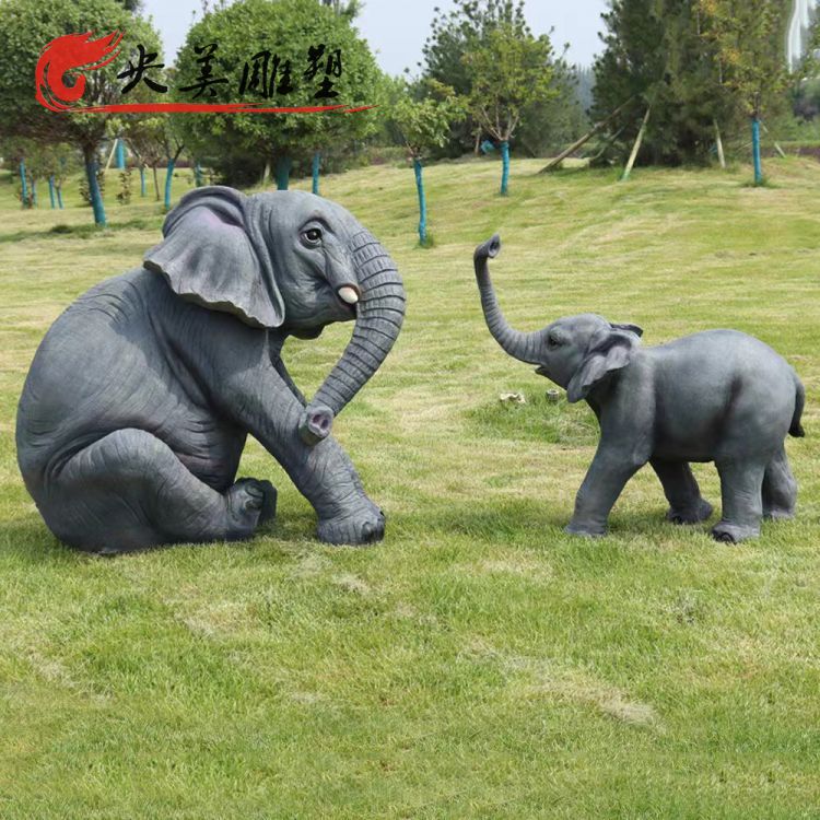 玻璃鋼仿真動物戶外草坪大象雕塑圖片 玻璃鋼仿真動物戶外草坪大象雕塑圖片
