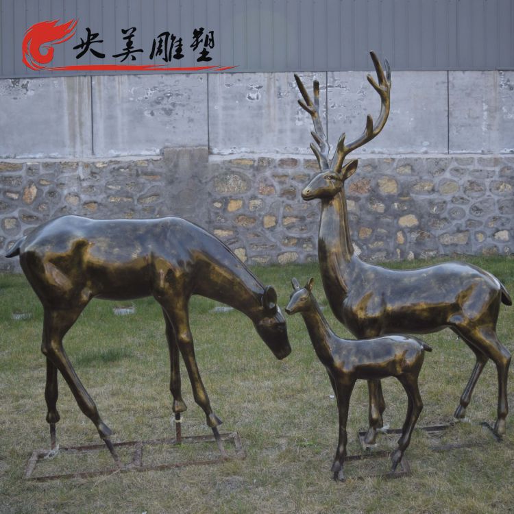 玻璃鋼仿銅戶外草坪動物擺件梅花鹿圖片 玻璃鋼仿銅戶外草坪動物擺件梅花鹿圖片