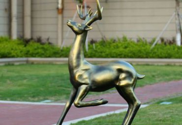 園林小區抽象動物景觀玻璃鋼梅花鹿雕塑