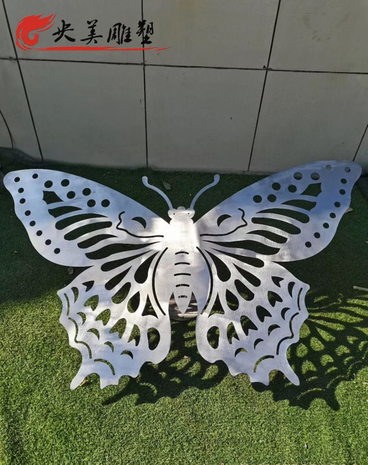 不銹鋼昆蟲景觀戶外園林鏤空蝴蝶雕塑圖片 不銹鋼昆蟲景觀戶外園林鏤空蝴蝶雕塑圖片