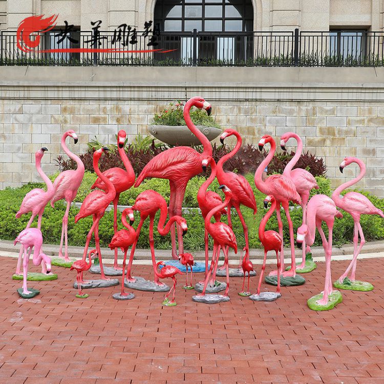 園林戶外玻璃鋼火烈鳥裝飾擺件圖片 園林戶外玻璃鋼火烈鳥裝飾擺件圖片