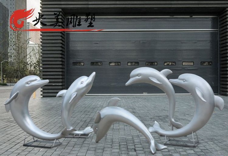 噴泉水景擺件不銹鋼海豚雕塑圖片 噴泉水景擺件不銹鋼海豚雕塑圖片
