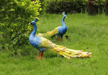 公園園林玻璃鋼仿真孔雀雕塑