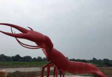 養(yǎng)殖場擺放玻璃鋼仿真小龍蝦雕塑